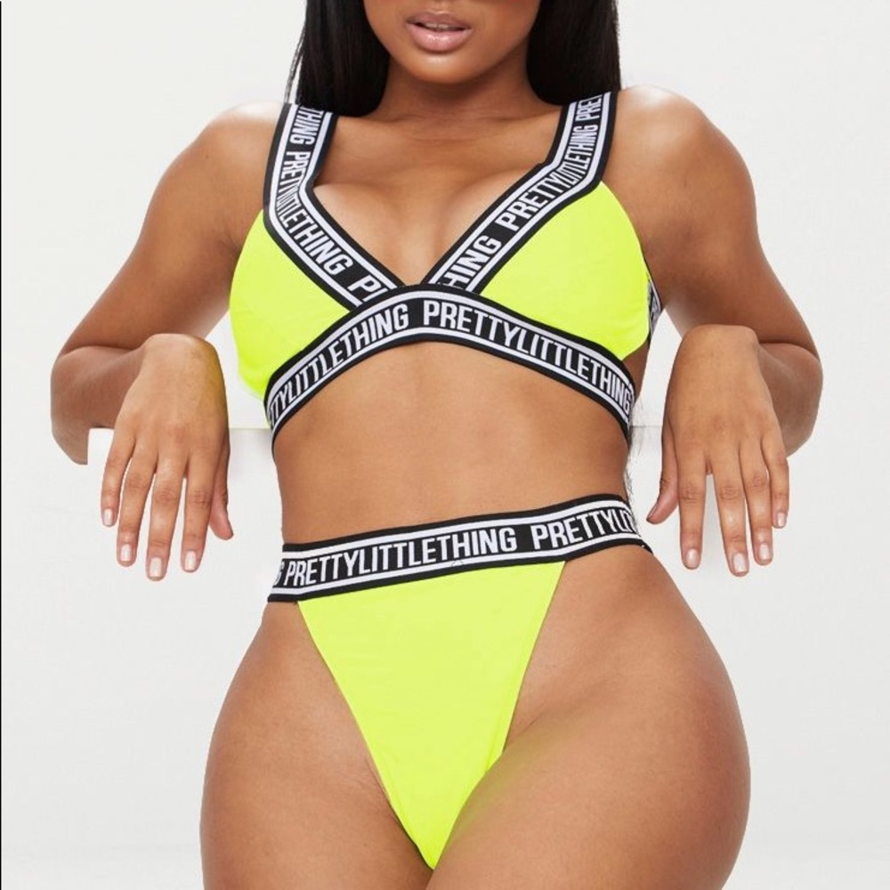 Pretty Little Thing Lime High Waisted Bikini unfortunately too big for me.